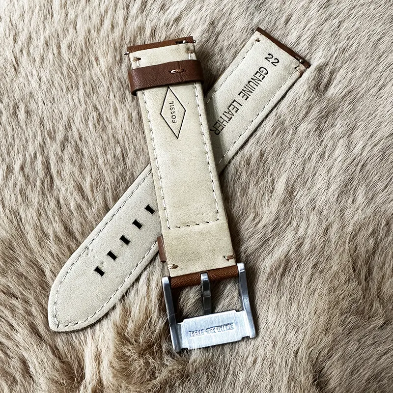 Fossil 22mm Brown Leather Strap – Classic & Elegant Watch Band